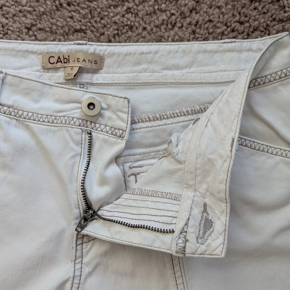 CABi White Out N About Denim Bermuda Shorts Size 6